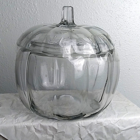 Anchor Glass Pumpkin Candy Jar Clear Glass Holiday Party - Picture 9 of 11